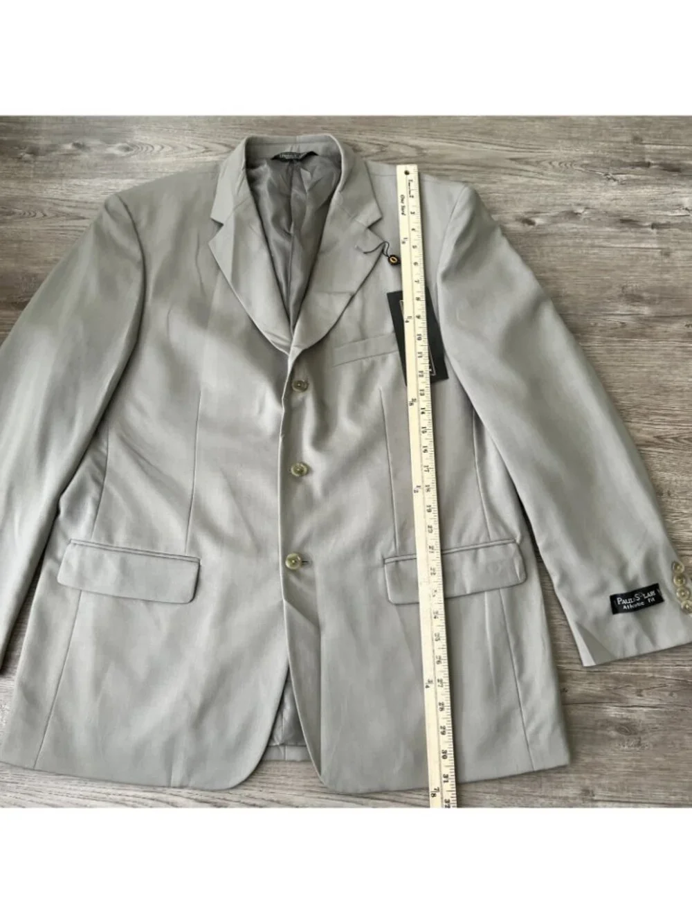 Paulo Solari Wool Blazer Sport Coat Mens 44R Gray Athletic Fit Lined New